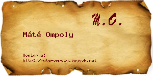 Máté Ompoly névjegykártya